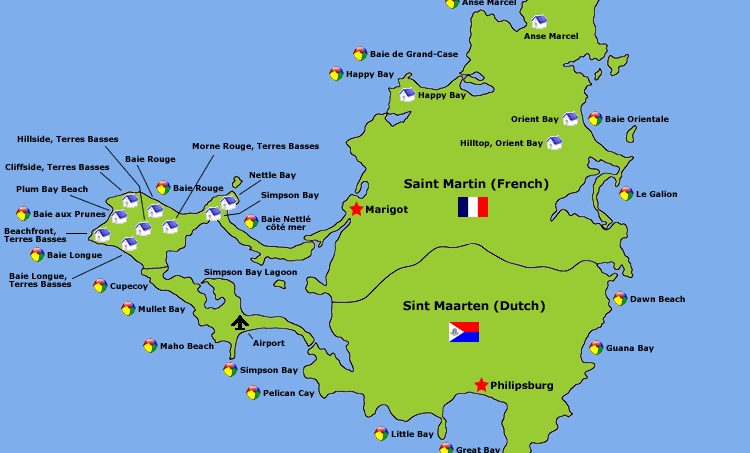 St. Martin – St. Maarten Area Map