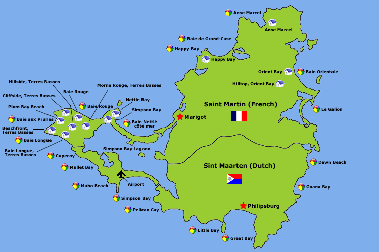 St. Martin – St. Maarten Area Map